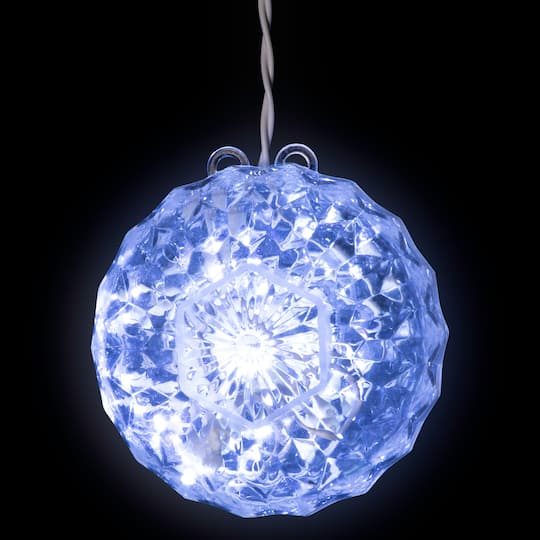6" Clear LED Hanging Crystal Sphere Ball Outdoor Decoration